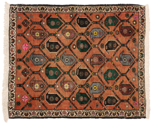 2 x 3 Vintage Persian Ardabil Rug 75819