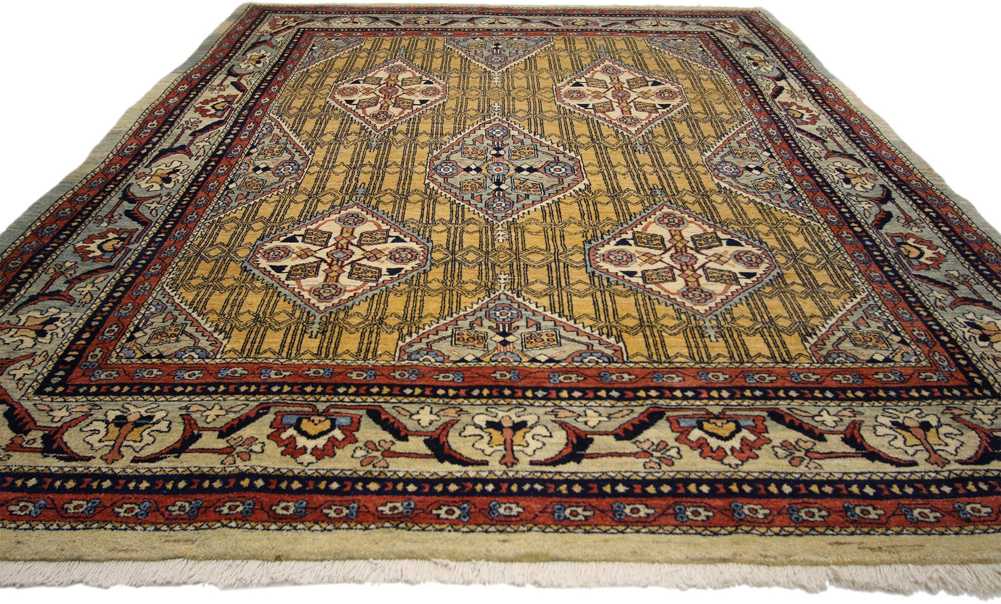7 x 9 Vintage Persian Mahal Rug 75824