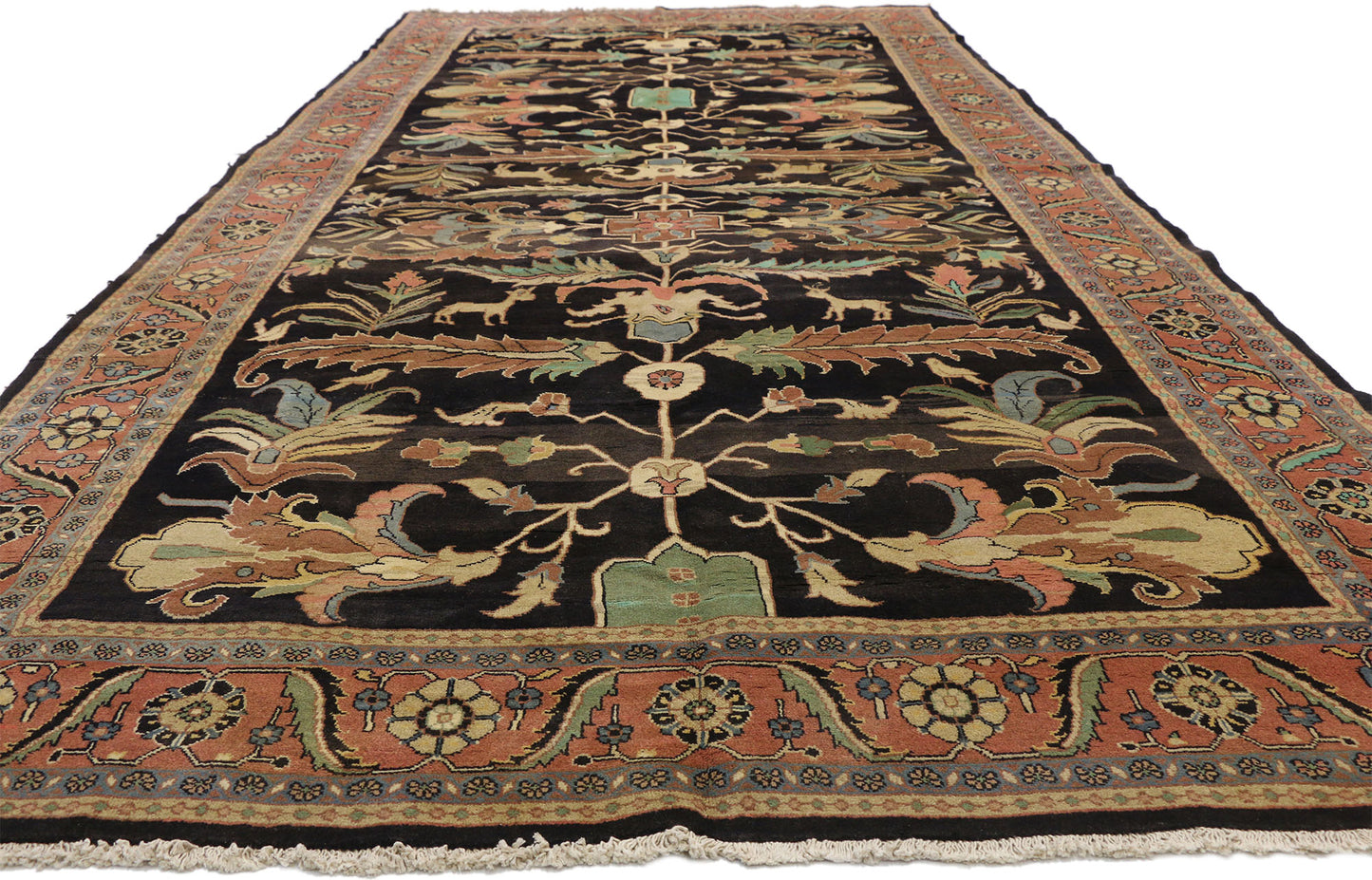 7 x 15 Vintage Persian Mahal Rug 75836