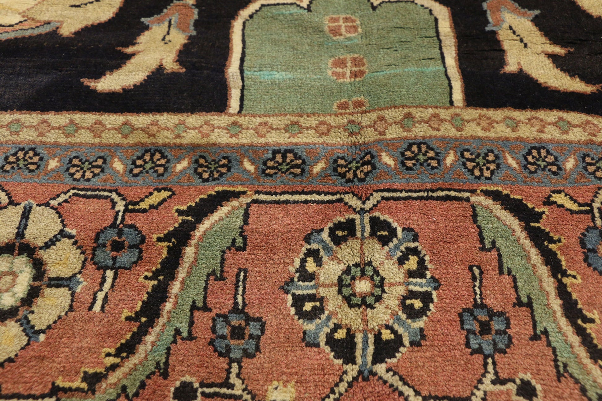 7 x 15 Vintage Persian Mahal Rug 75836