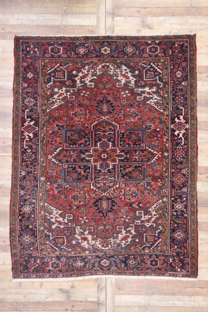 7 x 8 Vintage Persian Heriz Rug 75862