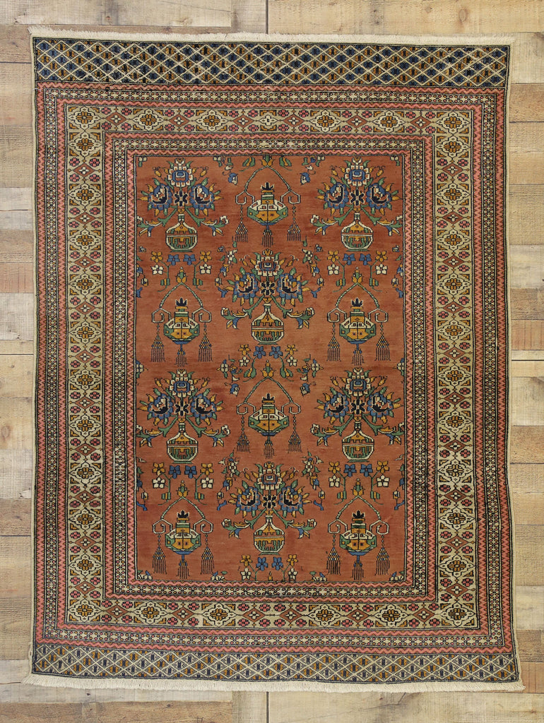 4 x 5 Vintage Turkaman Rug 75959
