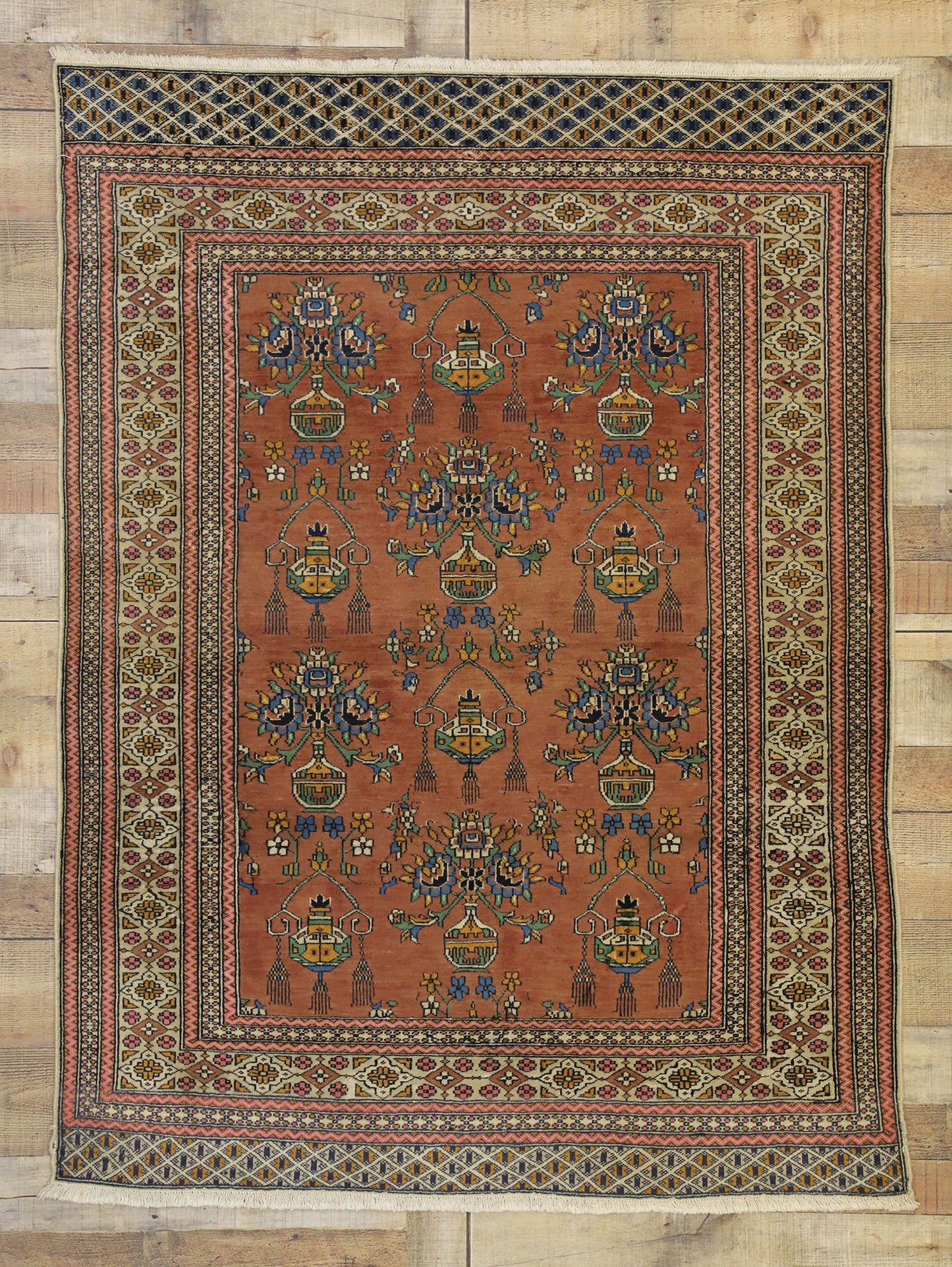 4 x 5 Vintage Turkaman Rug 75959