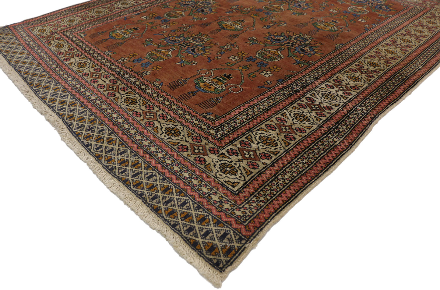 4 x 5 Vintage Turkaman Rug 75959