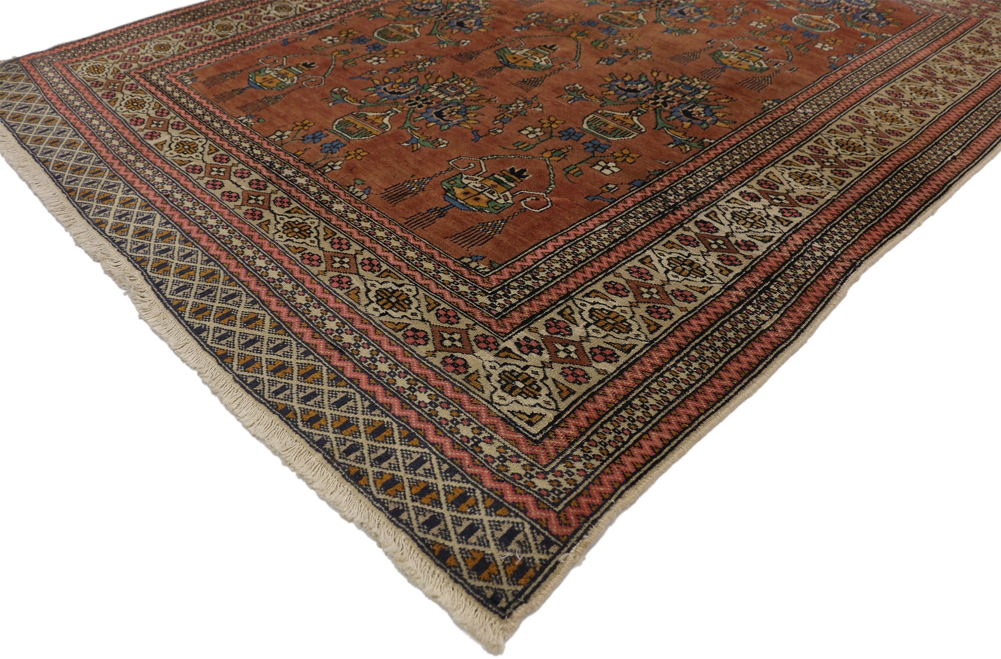 4 x 5 Vintage Turkaman Rug 75959
