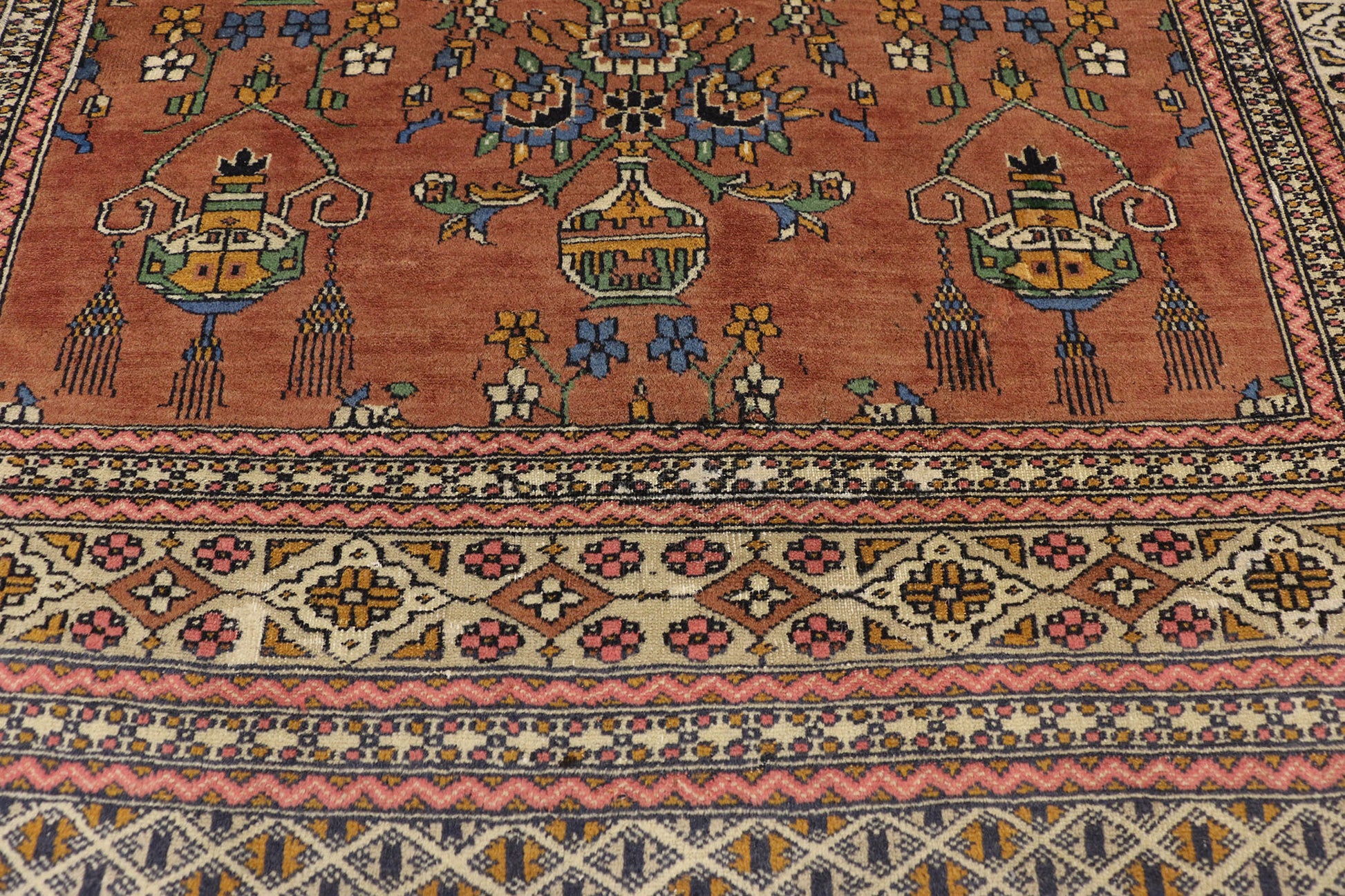 4 x 5 Vintage Turkaman Rug 75959