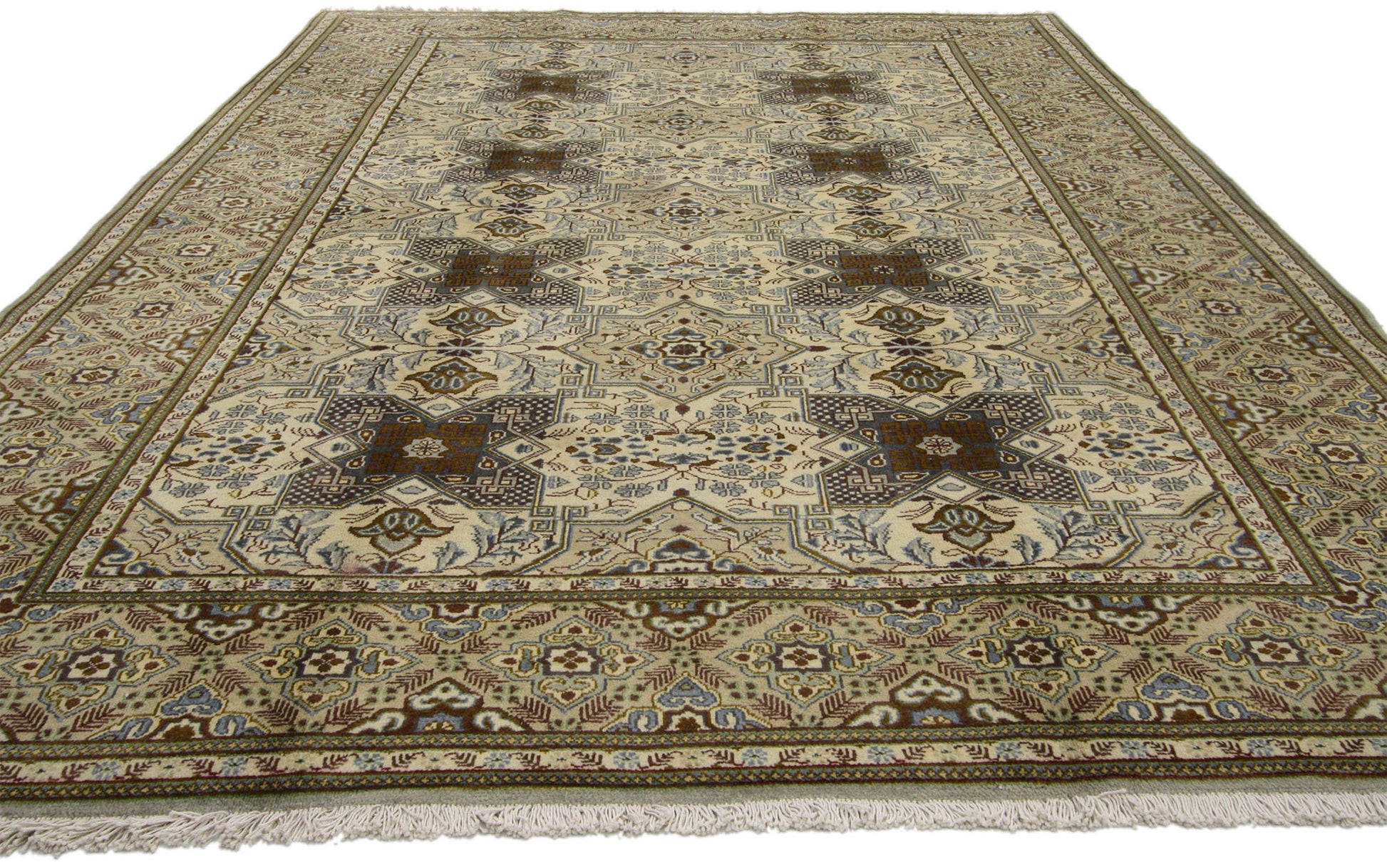 7 x 10 Vintage Persian Tabriz Rug 75964