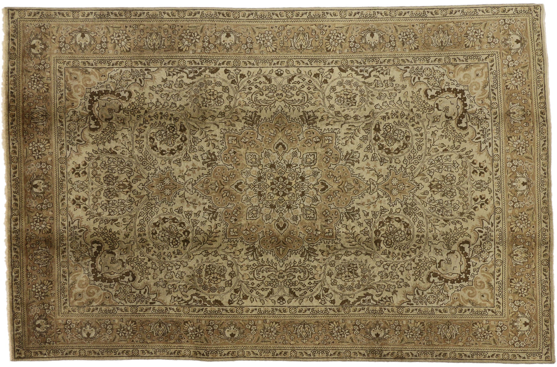 6 x 10 Vintage Persian Tabriz Rug 75972