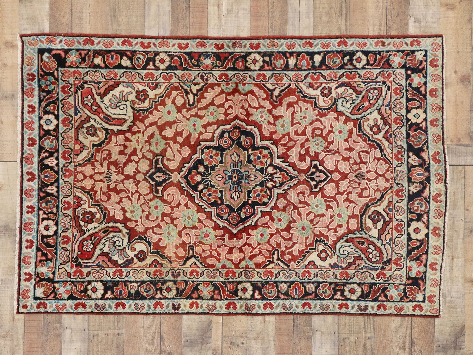 4 x 6 Vintage Persian Mahal Rug 75981