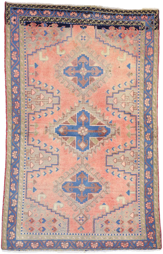 3 x 5 Vintage Pink Persian Viss Rug 75989