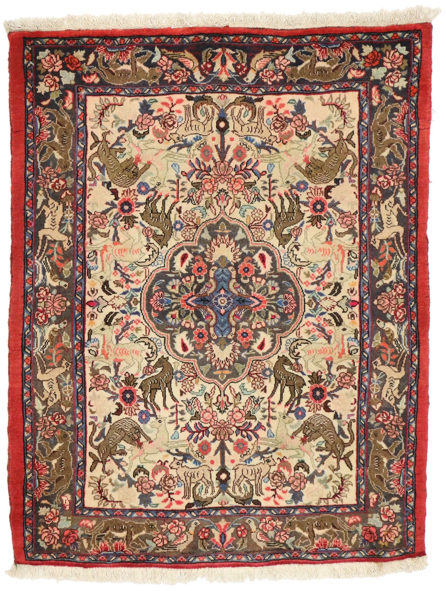 3 x 3 Vintage Persian Bijar Rug 75997