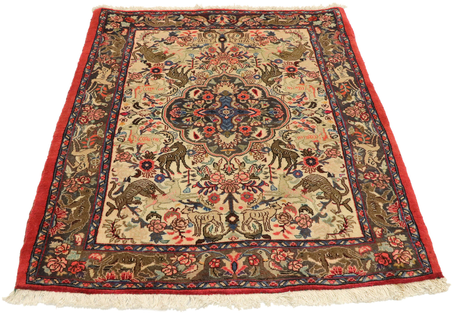 3 x 3 Vintage Persian Bijar Rug 75997