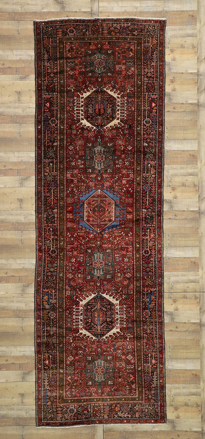 5 x 15 Vintage Persian Heriz Gallery Rug 76004