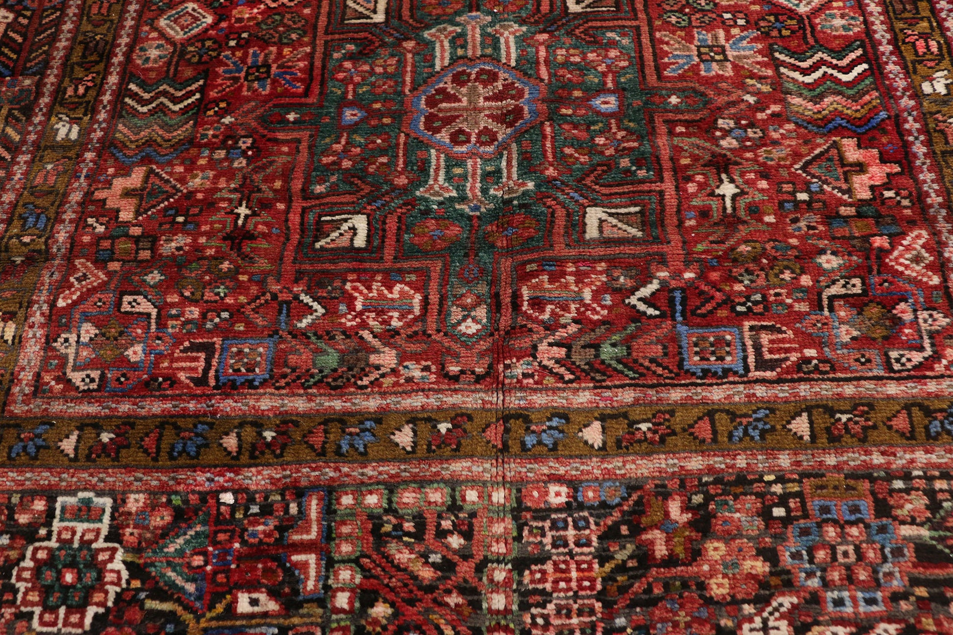 5 x 15 Vintage Persian Heriz Gallery Rug 76004