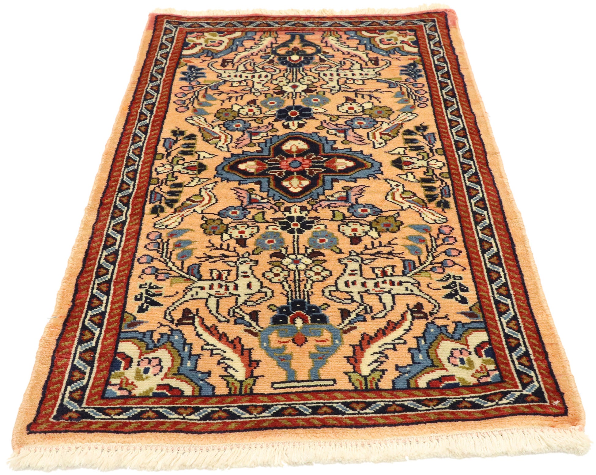 2 x 4 Vintage Persian Mehraban Rug 76070