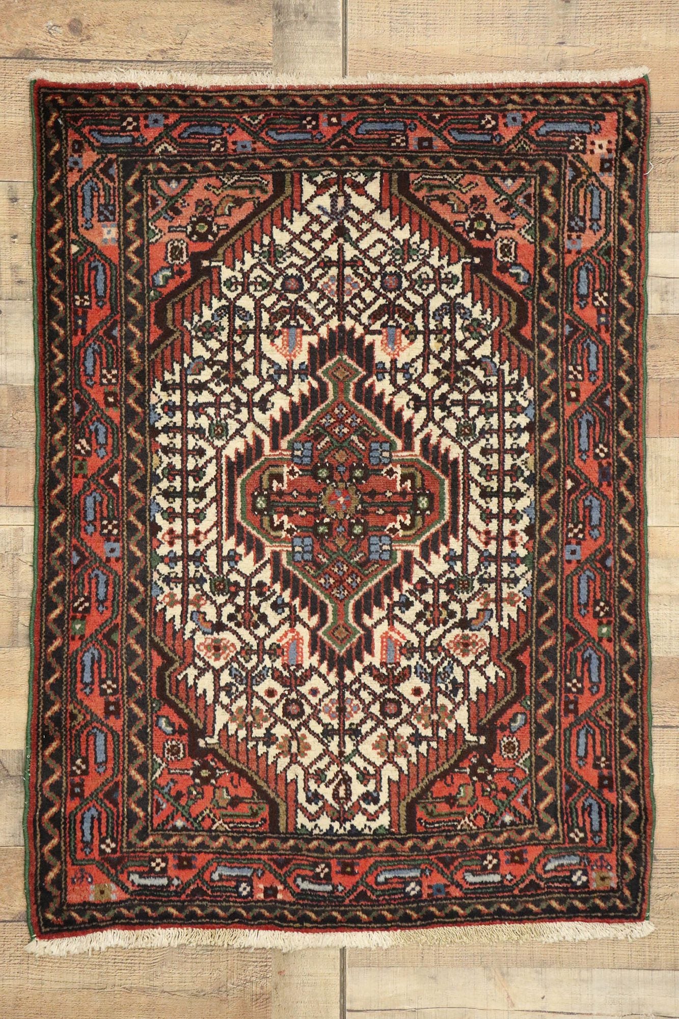 3 x 4 Vintage Persian Hamadan Rug 76080