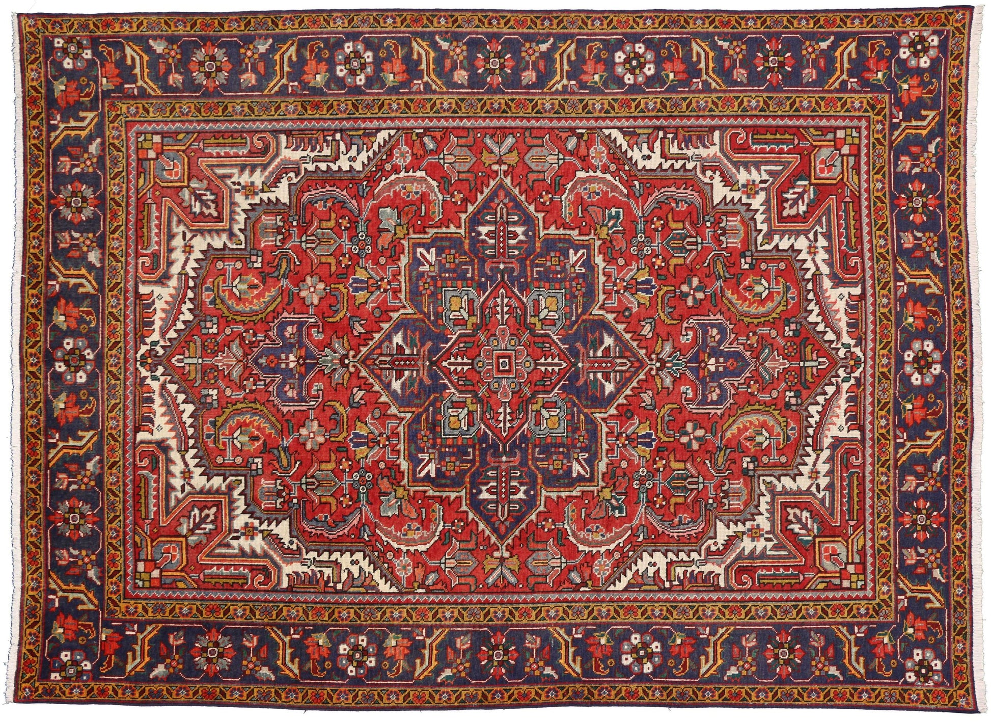8 x 11 Vintage Persian Heriz Rug 76136