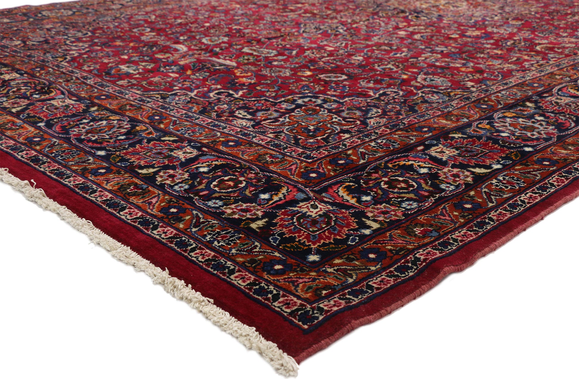 9 x 16 Vintage Persian Mashad Rug 76140