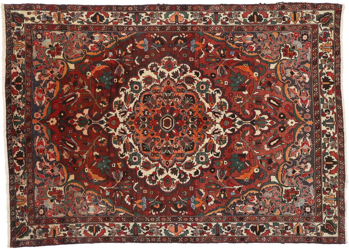 7 x 10 Vintage Persian Bakhtiari Rug 76142