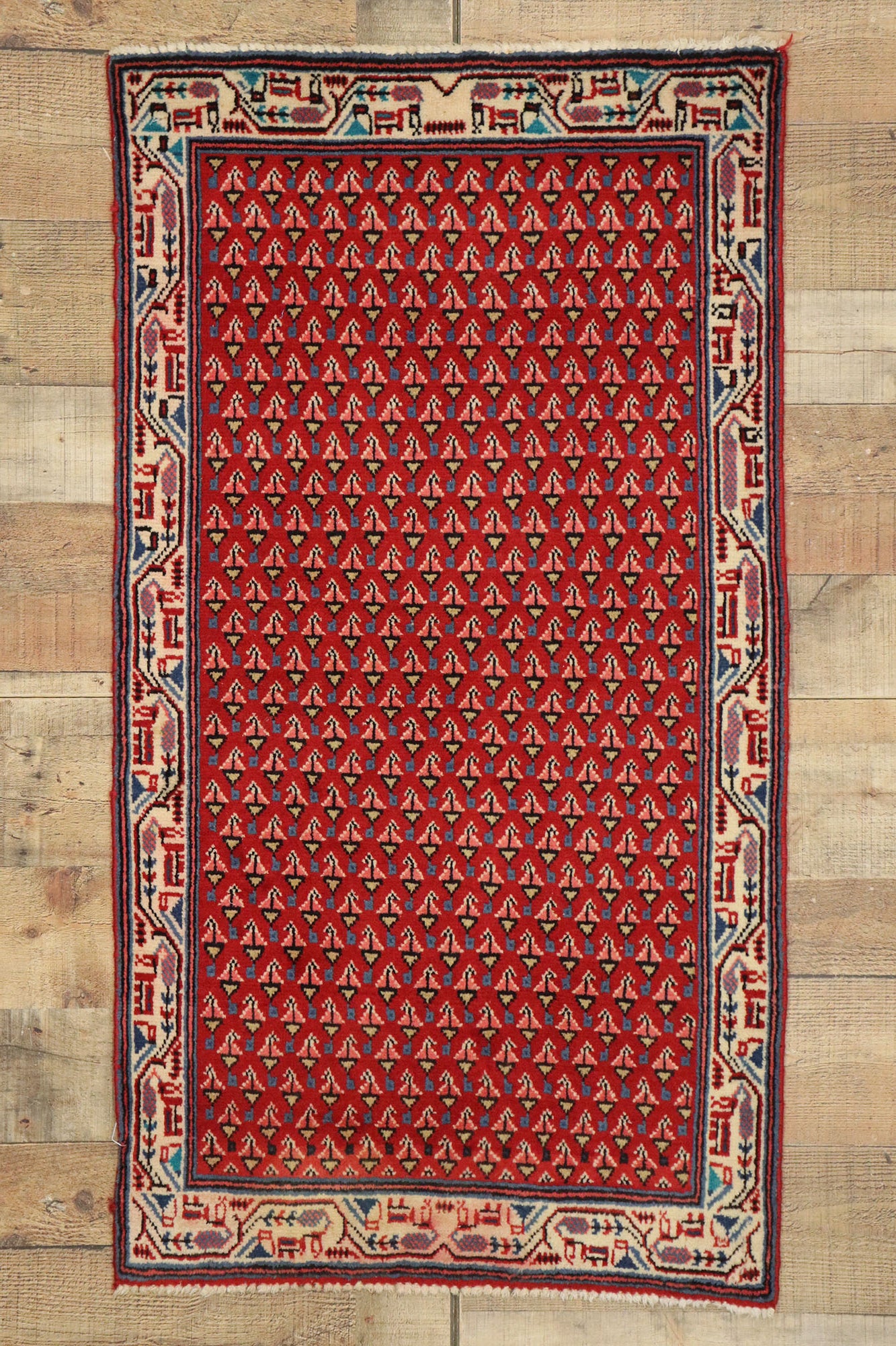 2 x 4 Vintage Persian Hamadan Rug 76151