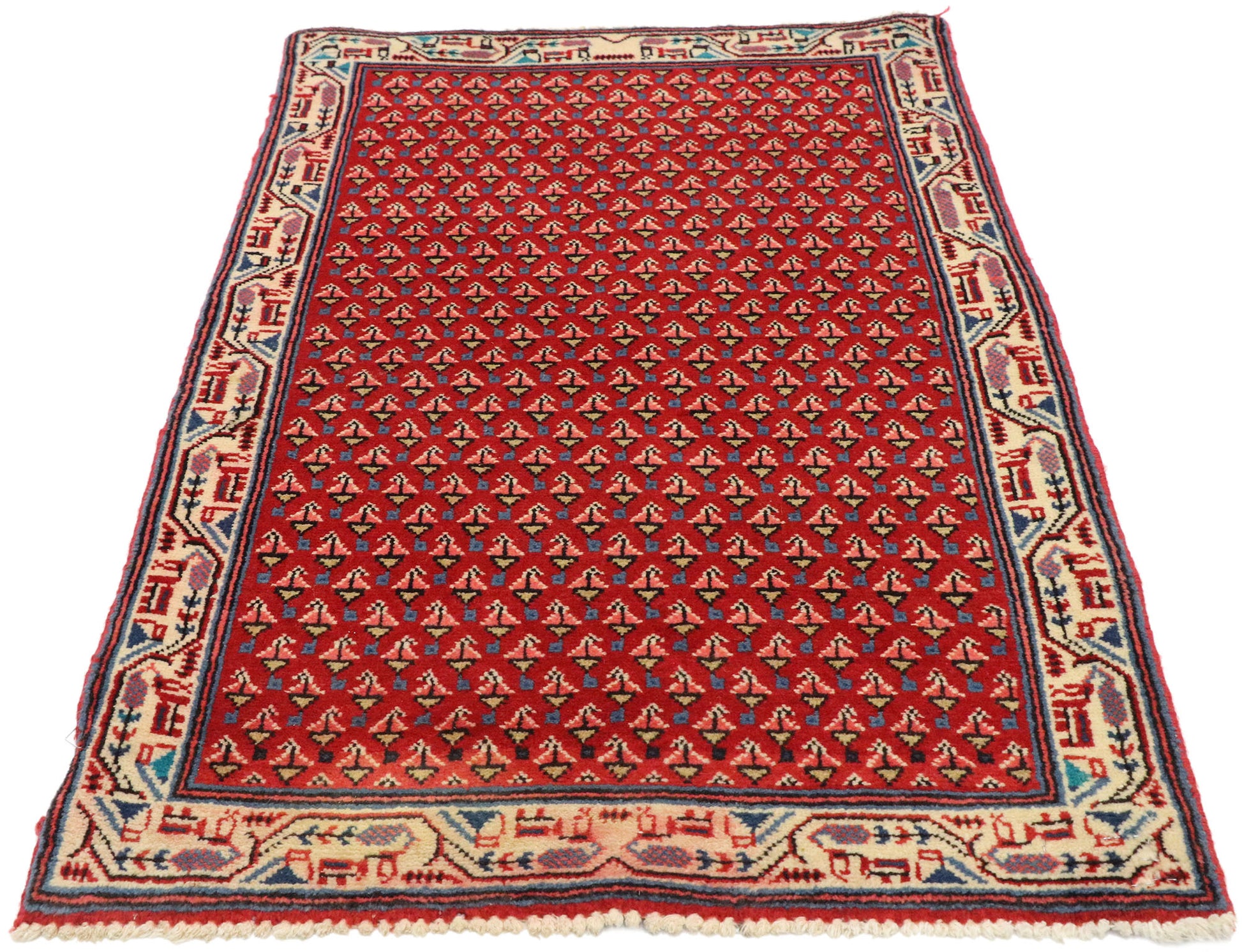 2 x 4 Vintage Persian Hamadan Rug 76151