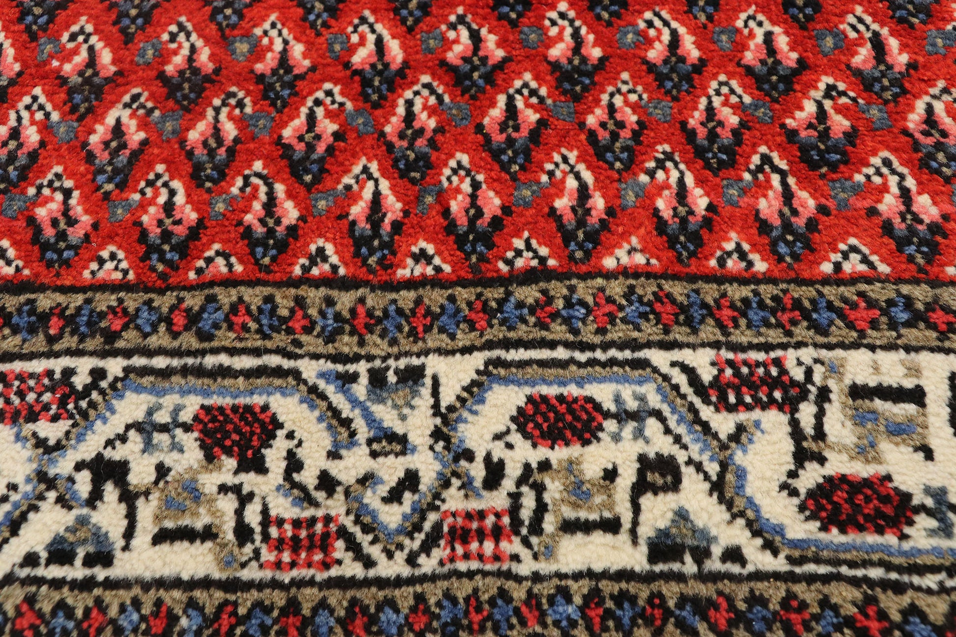 3 x 14 Vintage Persian Hamadan Rug 76161