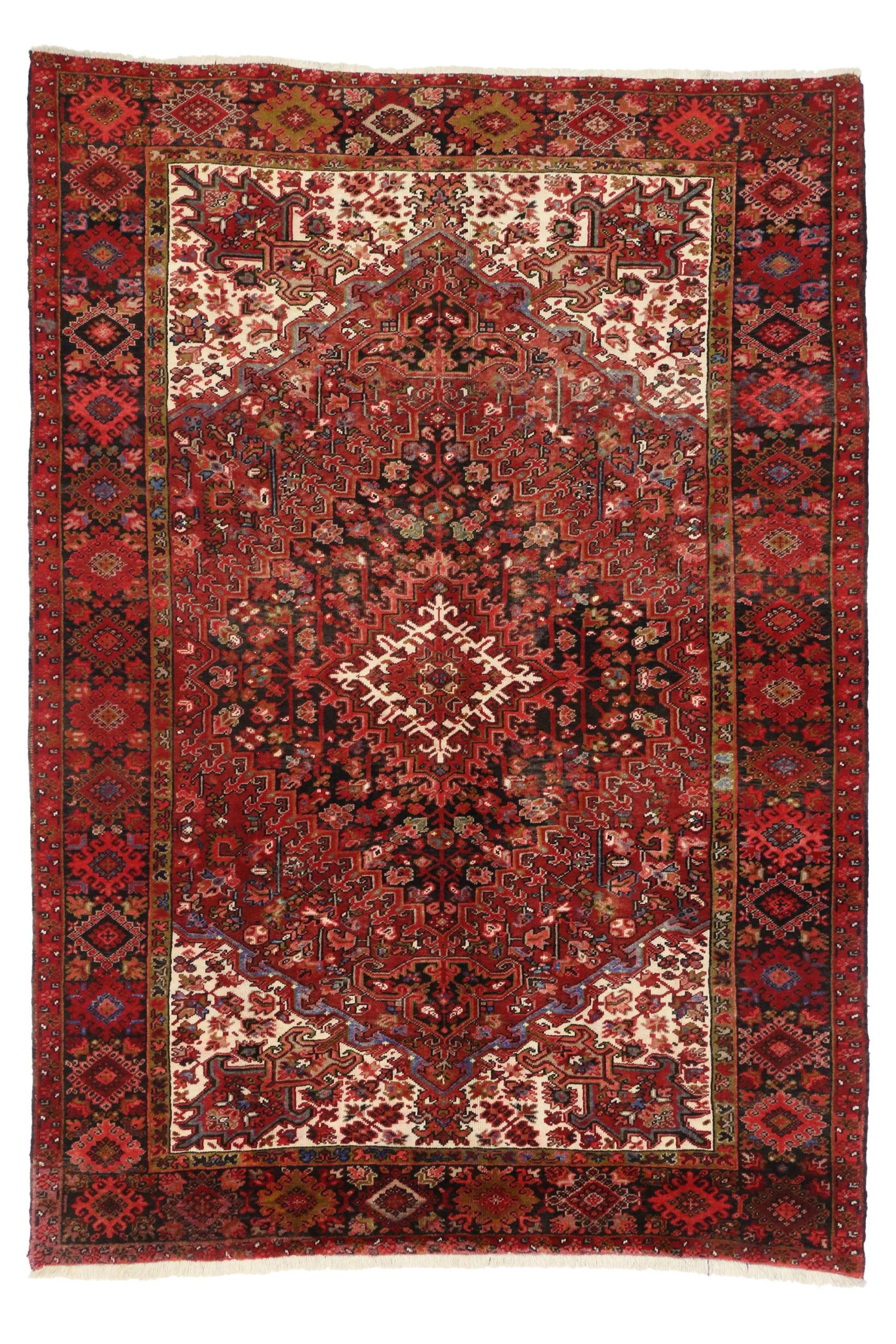8 x 11 Vintage Persian Heriz Rug 76189