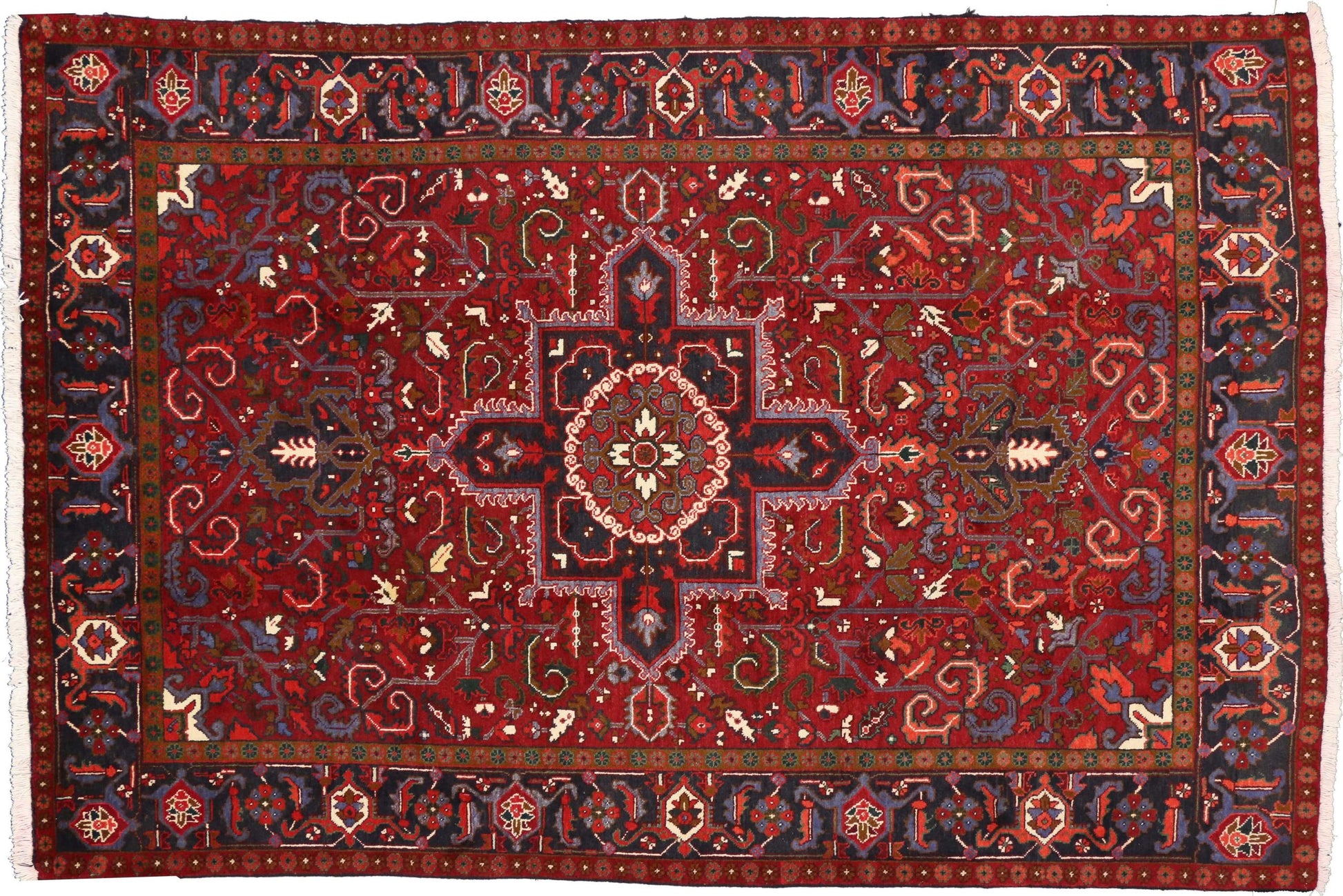 7 x 10 Vintage Persian Heriz Rug 76192