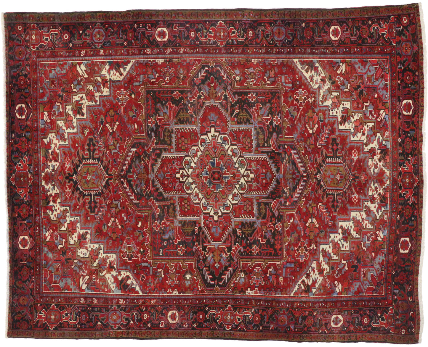 10 x 13 Vintage Persian Heriz Rug 76194