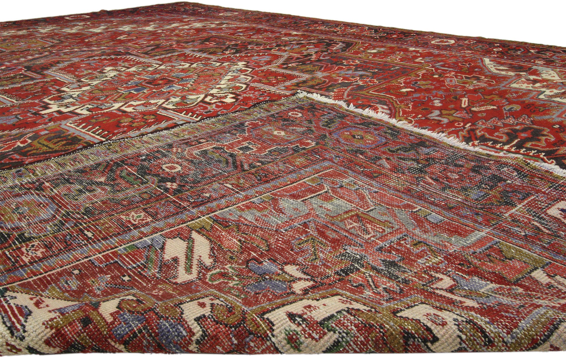 10 x 13 Vintage Persian Heriz Rug 76194