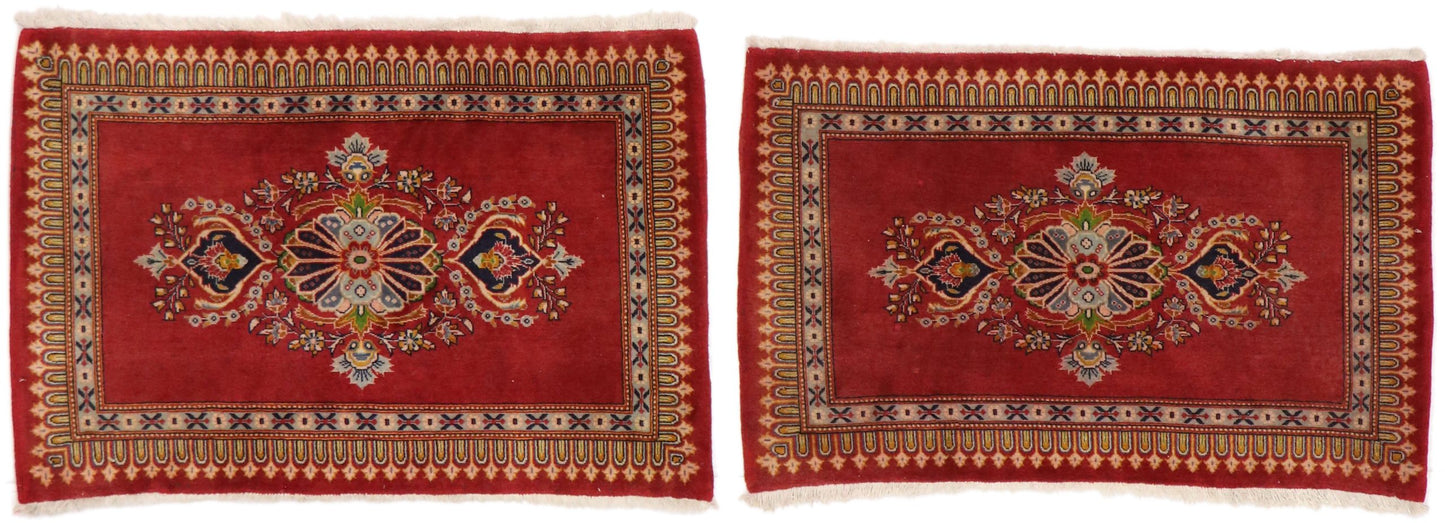 2 x 3 Vintage Persian Kashan Rug 76201