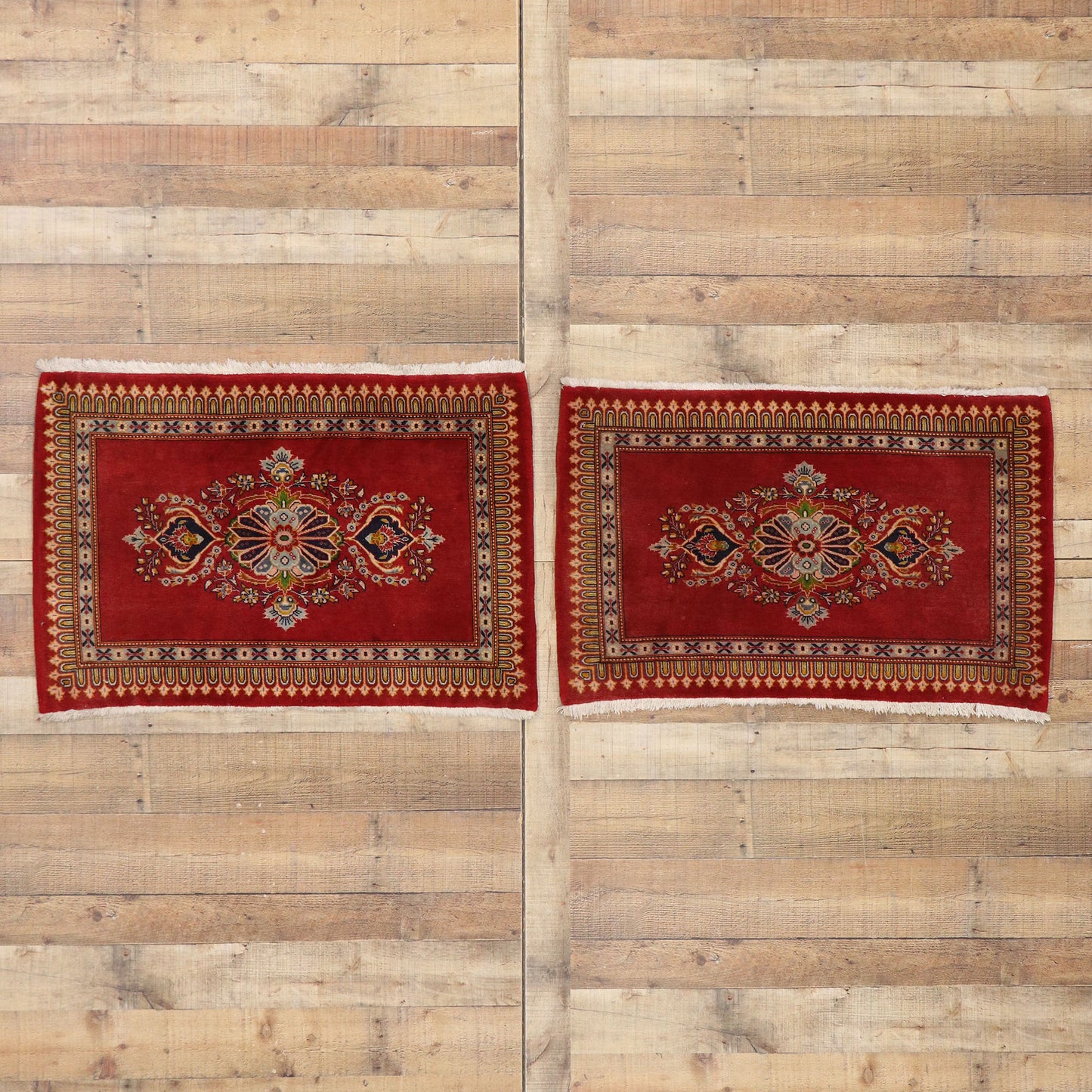 2 x 3 Vintage Persian Kashan Rug 76202