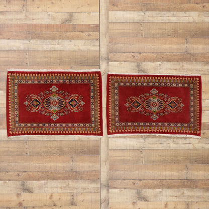 2 x 3 Vintage Persian Kashan Rug 76202