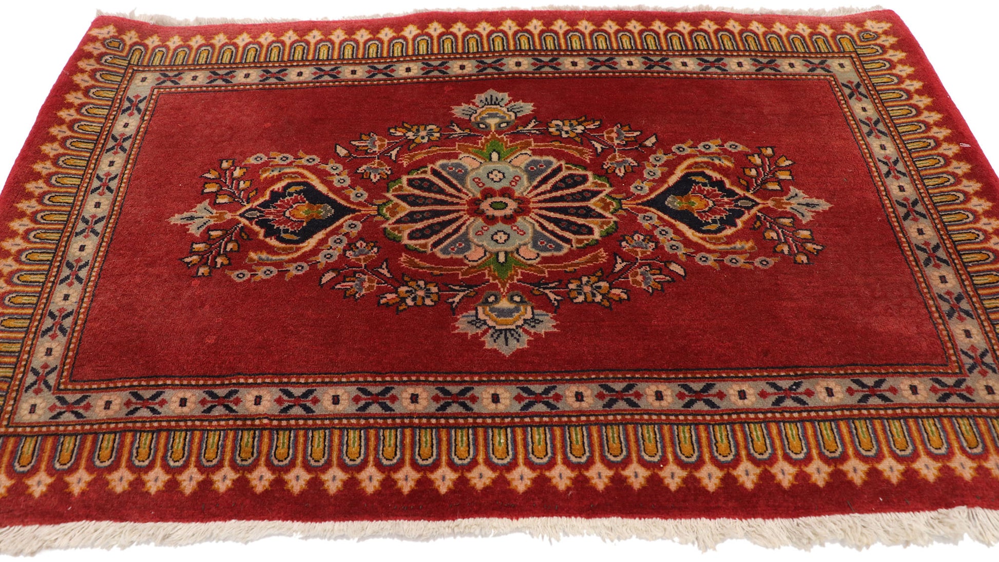 2 x 3 Vintage Persian Kashan Rug 76202