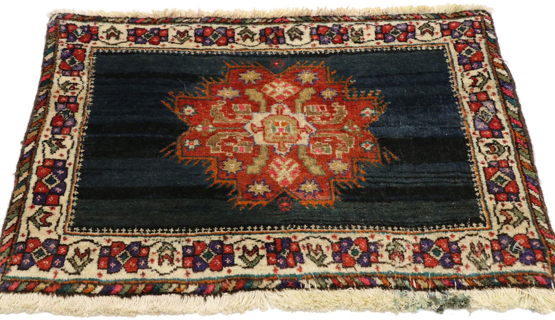 1 x 2 Vintage Persian Tabriz Rug 76204