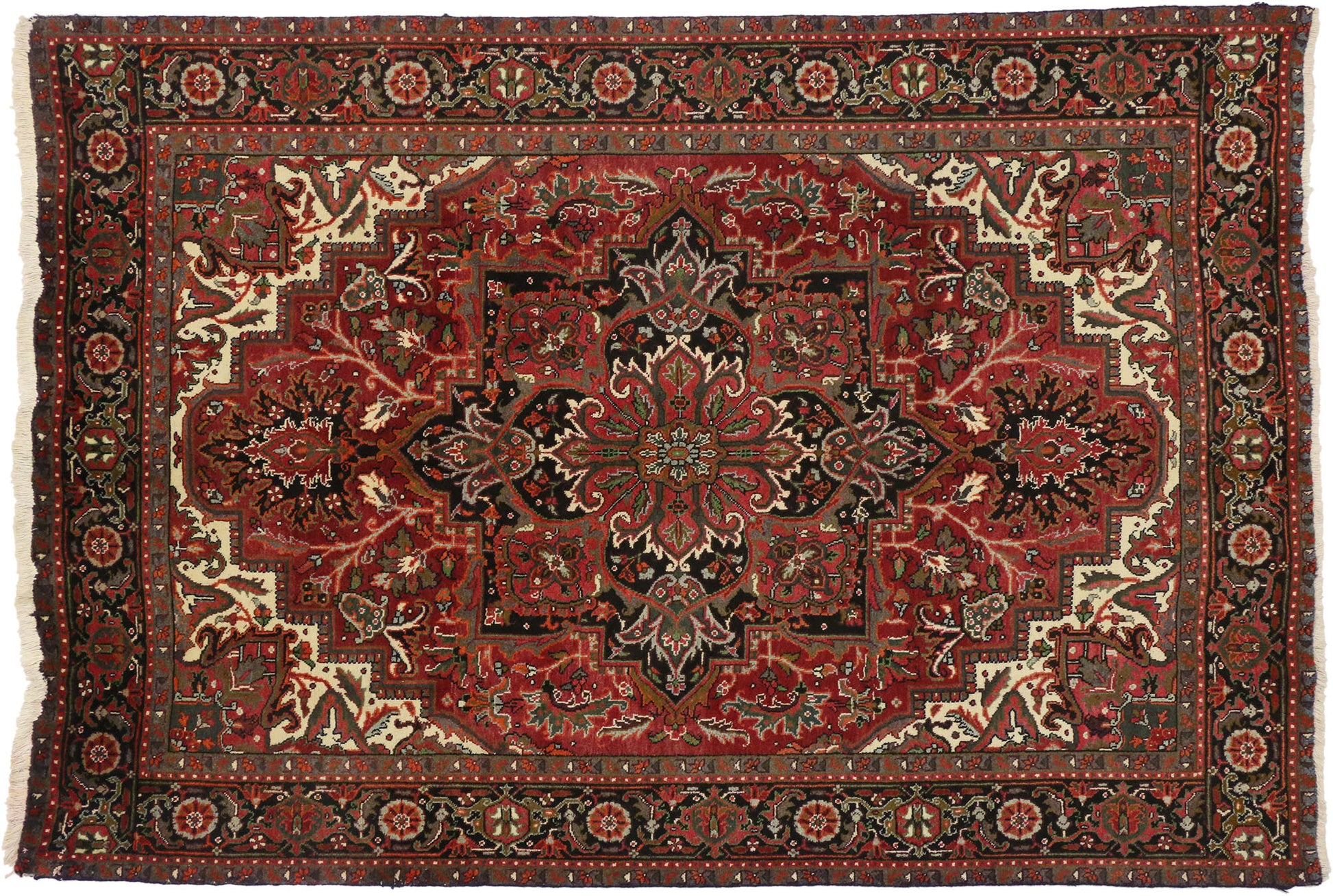 7 x 10 Vintage Persian Heriz Rug 76217