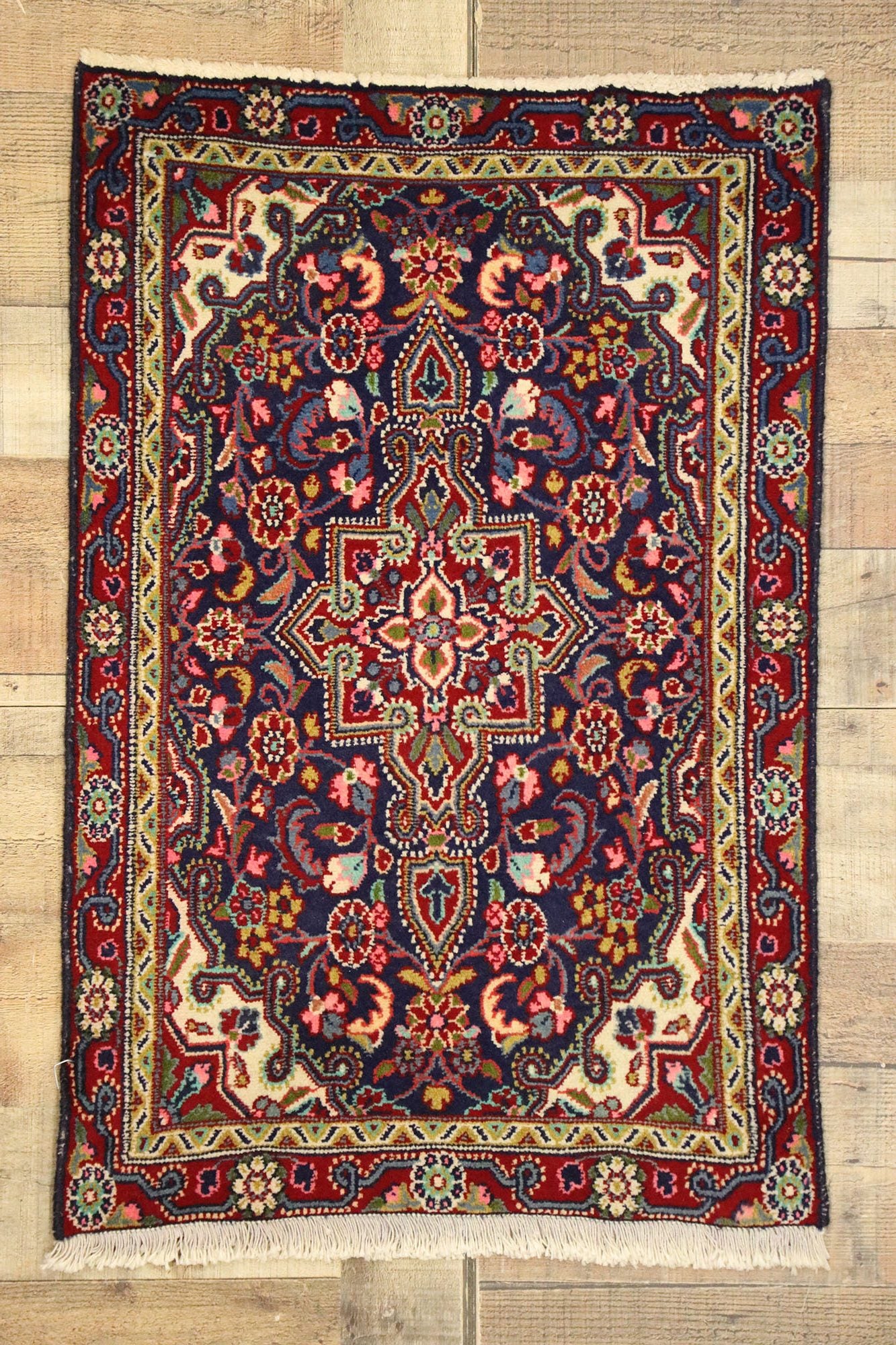 2 x 3 Vintage Persian Hamadan Rug 76218