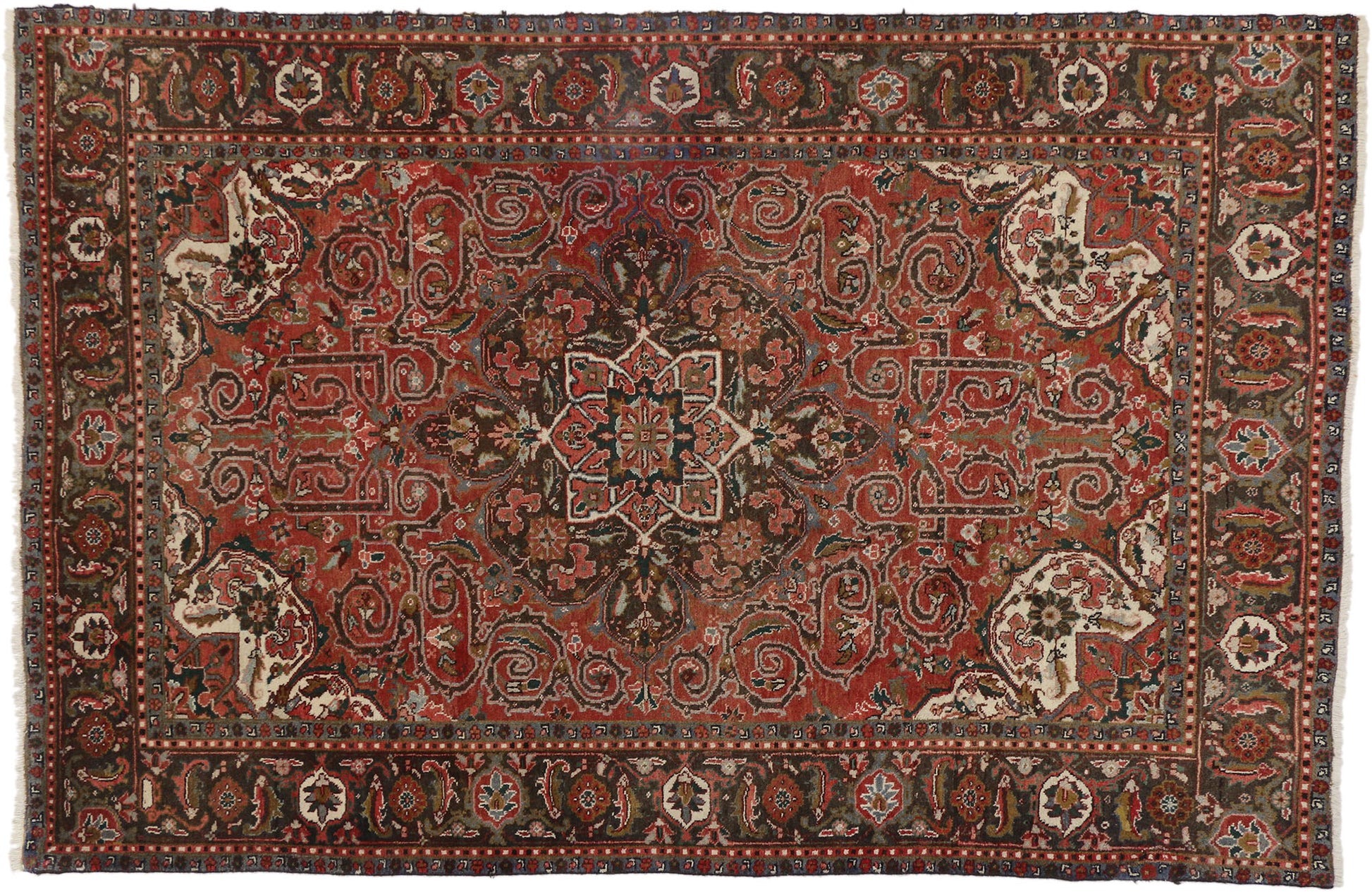 6 x 10 Vintage Persian Heriz Rug 76226