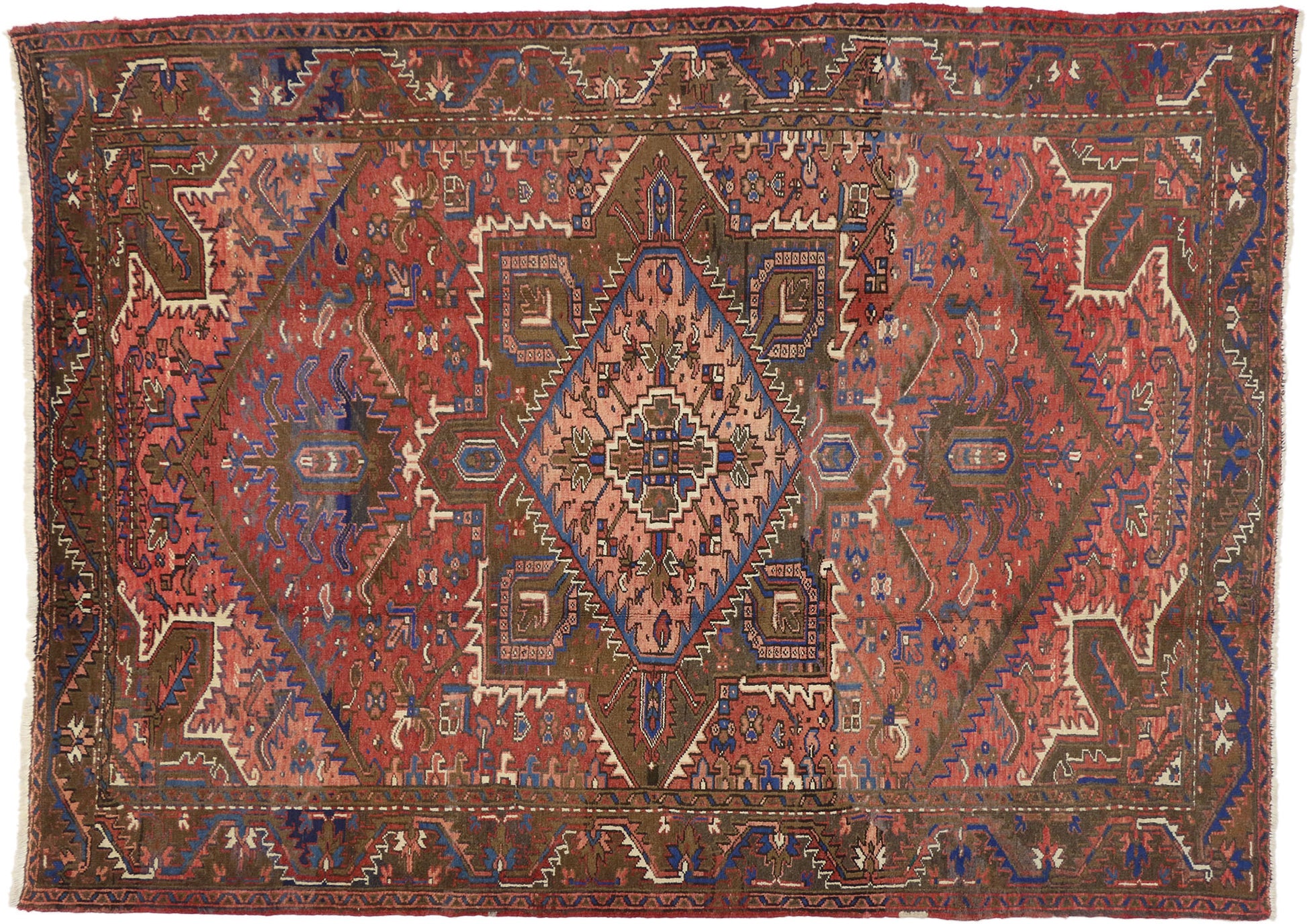 7 x 10 Vintage Persian Heriz Rug 76241