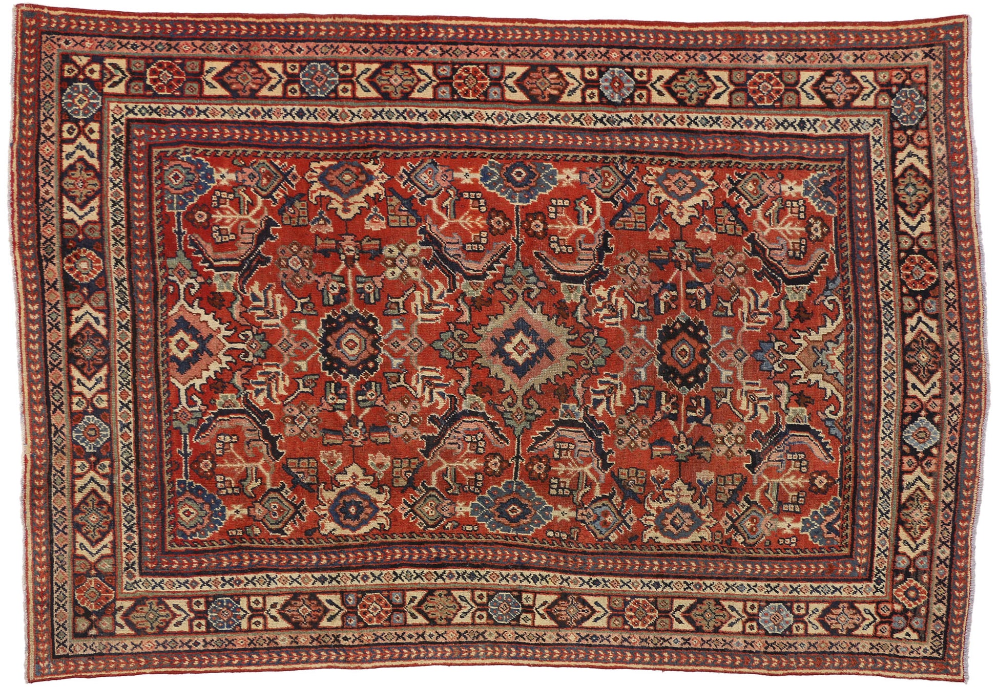 7 x 11 Vintage Persian Mahal Rug 76247