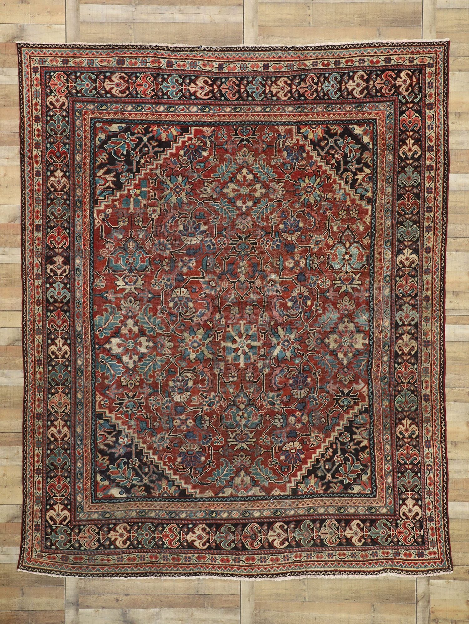 10 x 12 Vintage Persian Mahal Rug 76251