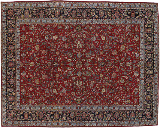 11 x 13 Vintage Persian Kashan Rug 76265