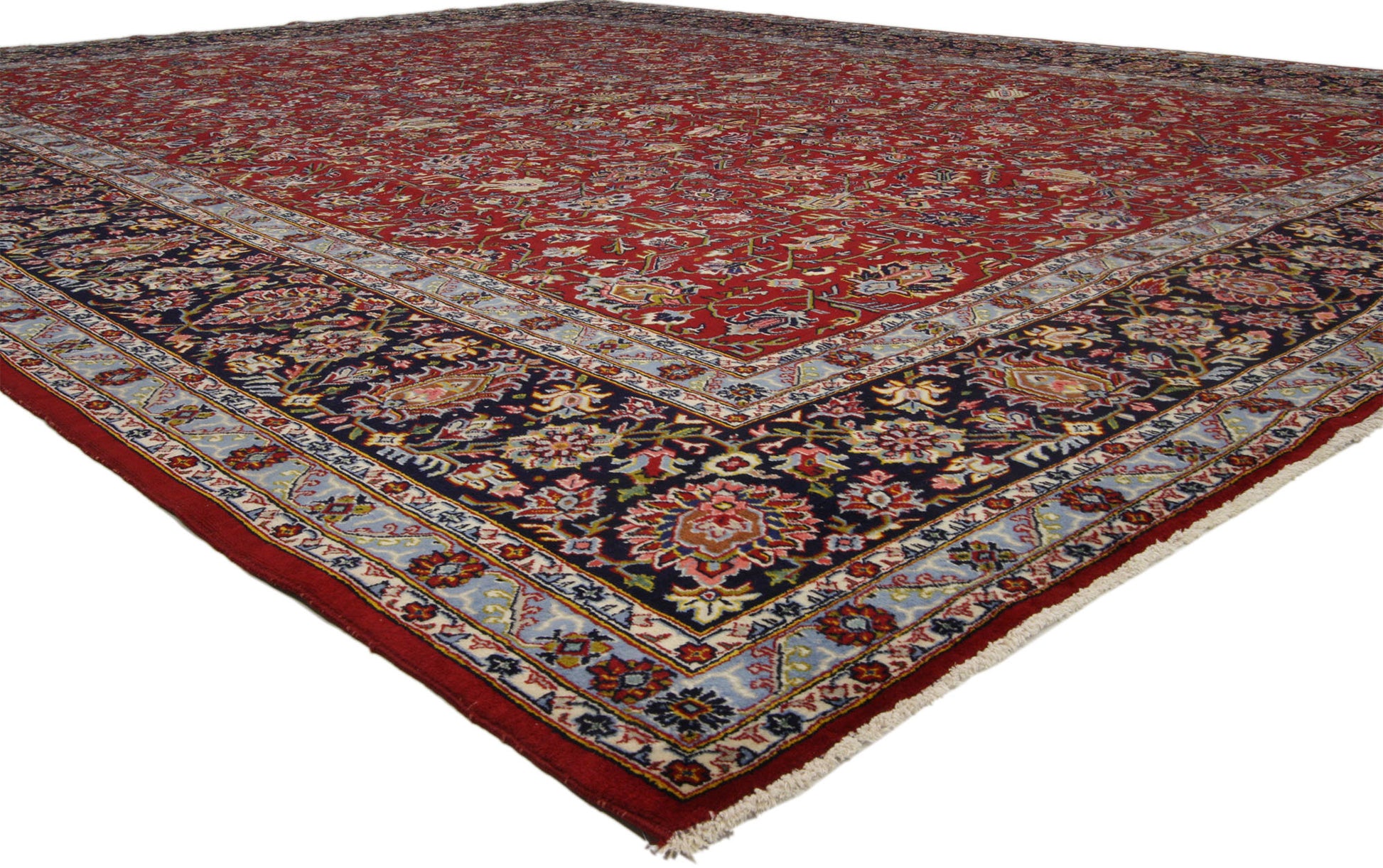 11 x 13 Vintage Persian Kashan Rug 76265