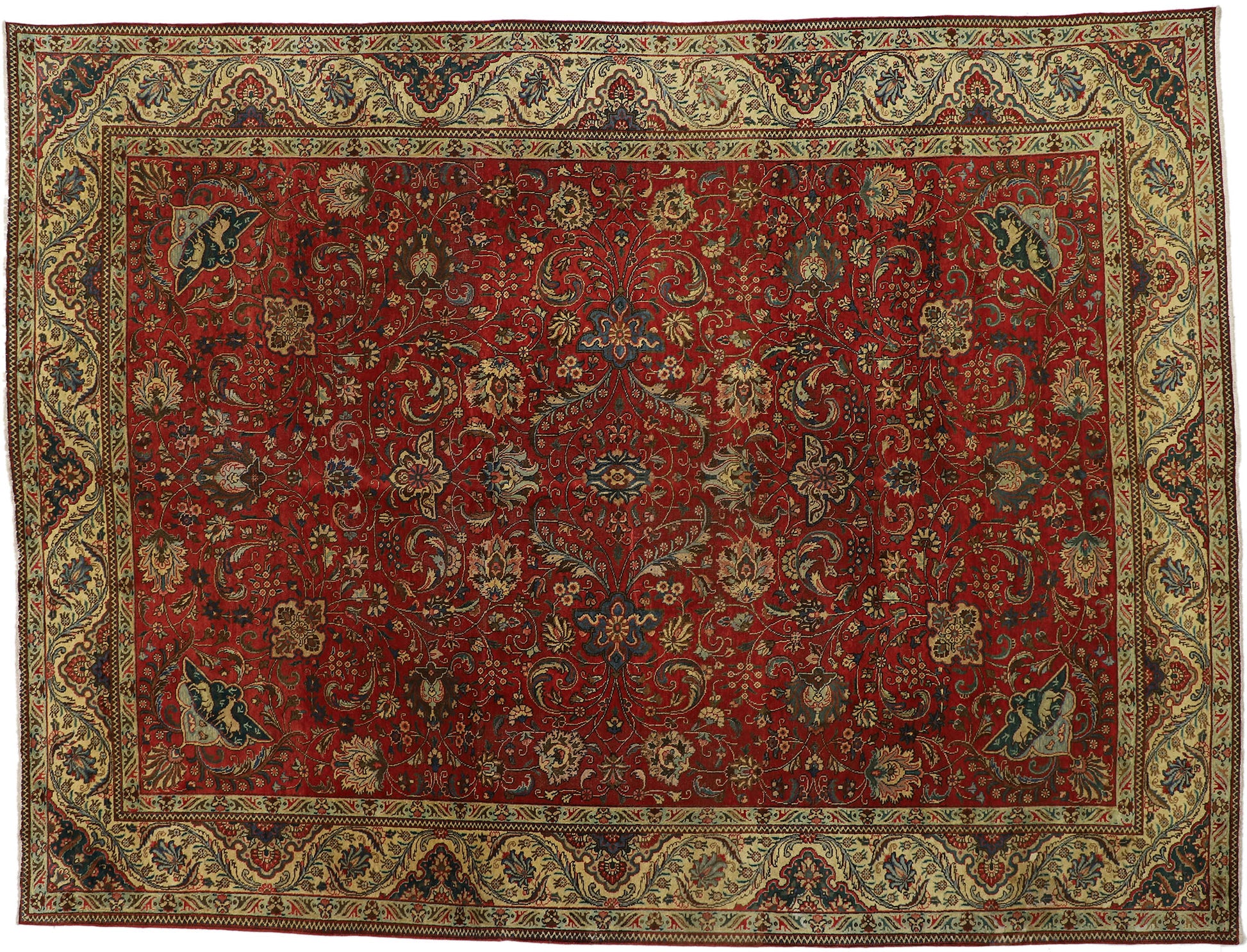 11 x 14 Vintage Persian Tabriz Rug 76280