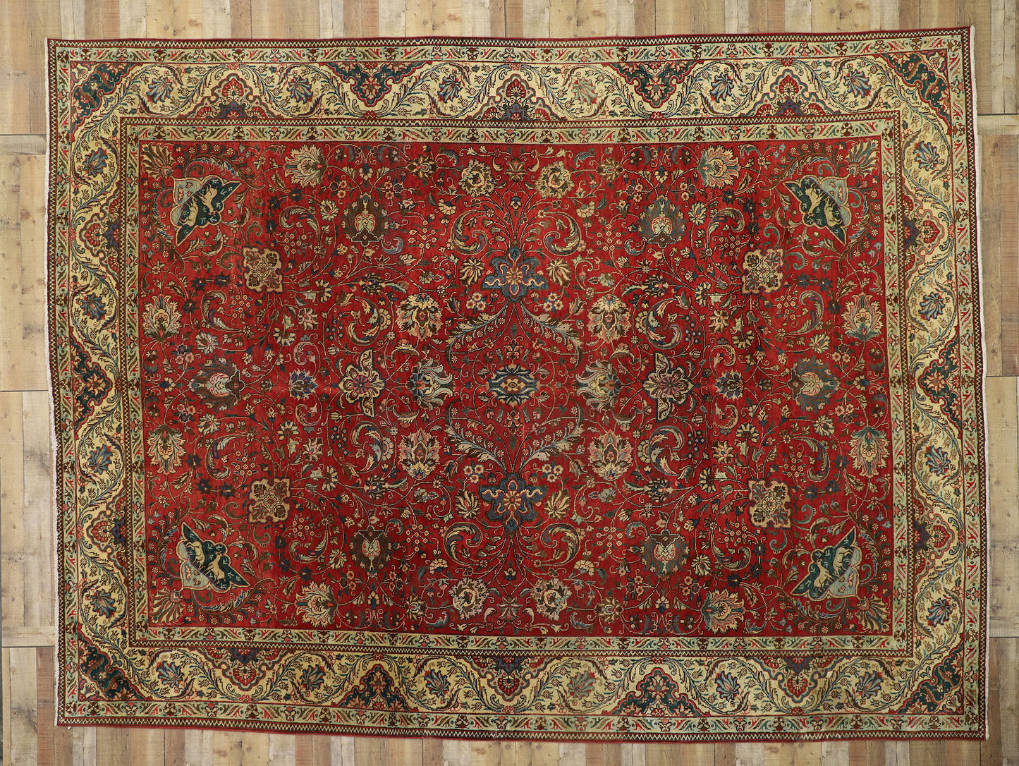 11 x 14 Vintage Persian Tabriz Rug 76280