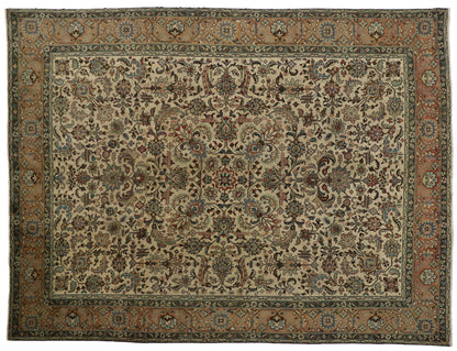 9 x 13 Vintage Persian Tabriz Rug 76282