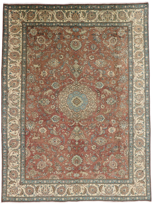 10 x 13 Vintage Persian Tabriz Rug 76286