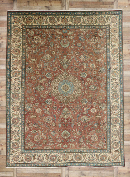 10 x 13 Vintage Persian Tabriz Rug 76286