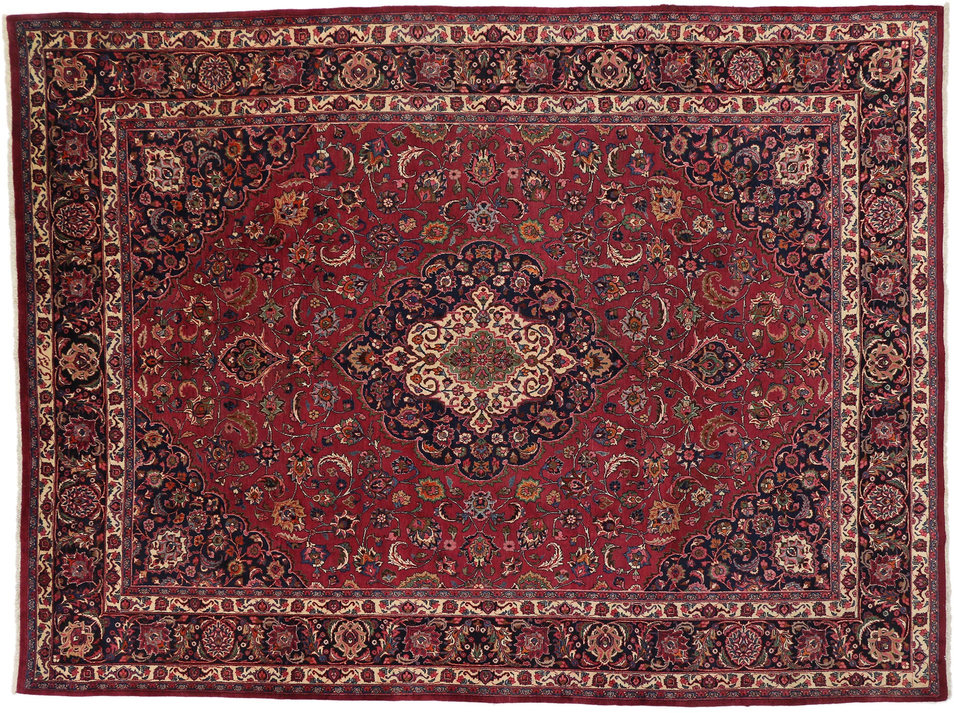 10 x 13 Vintage Persian Mashhad Rug 76301