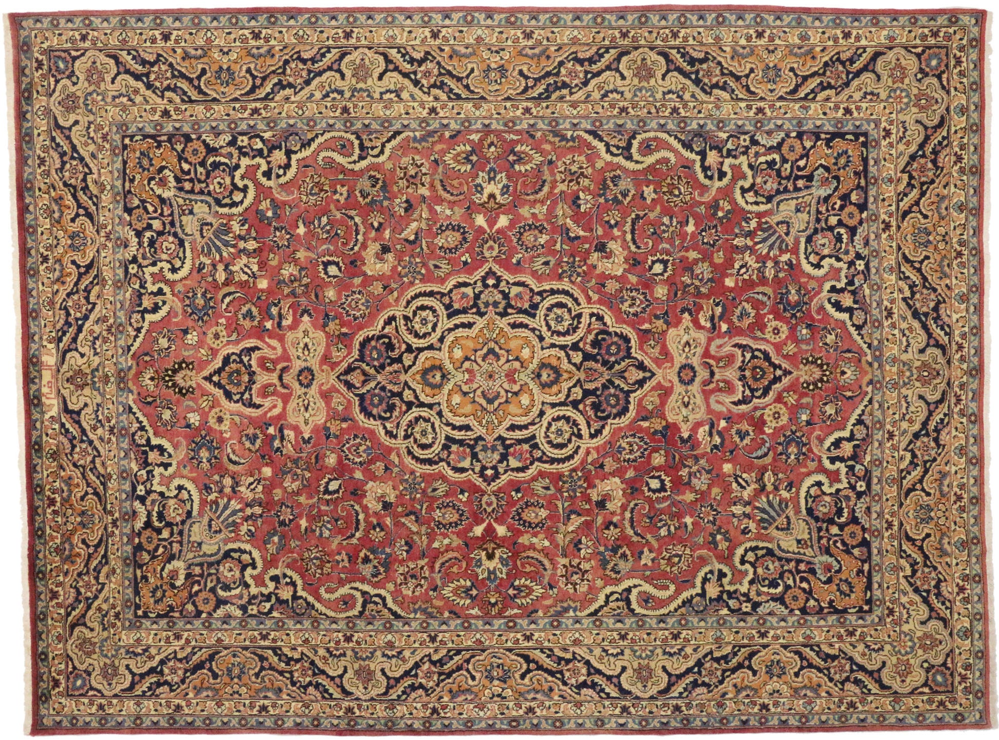 10 x 13 Vintage Persian Mashhad Rug 76310